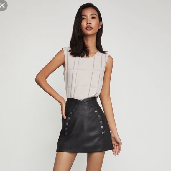 BCBGMAXAZRIA Faux Leather Mini Skirt - Picture 1 of 4